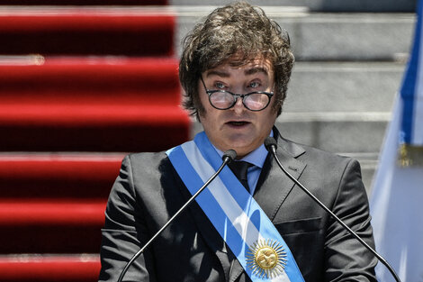 Javier Milei durante su discurso frente al Congreso. (Fuente: AFP)