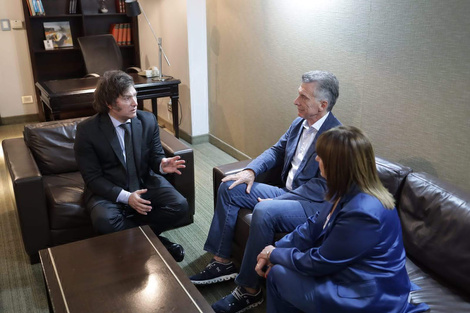 Javier Milei, Mauricio Macri y Patricia Bullrich