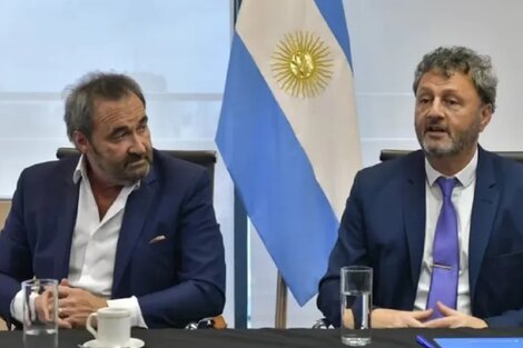 Horacio Pitrau y el secretario de Trabajo Omar Yasin.