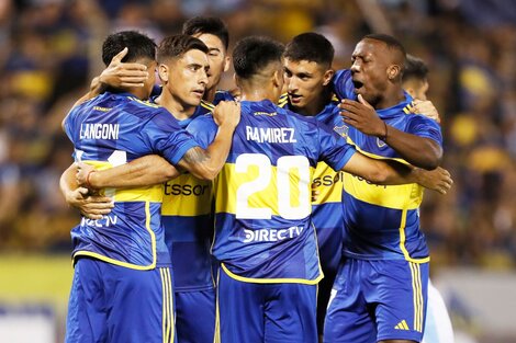 El festejo xeineize por el gol de Bullaude