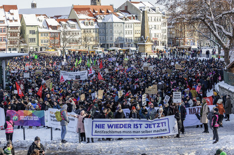 En la ciudad Erfurt el antinazismo se expresa en la calle.