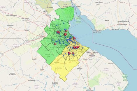 Los clientes de Edesur y Edenor pueden consultar el mapa de cortes de luz en tiempo real. Imagen: Captura ENRE.