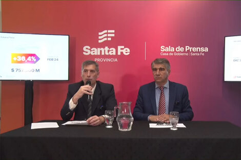 Los ministros Olivares y Bastía en conferencia de prensa. (Fuente: Prensa Gobernación)