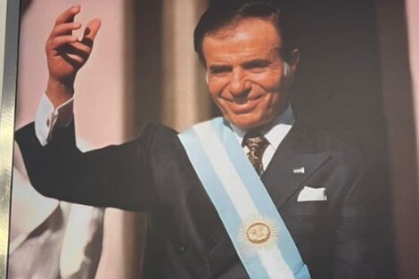 La imagen de Menem en lo que fue el Salón de las Mujeres. 