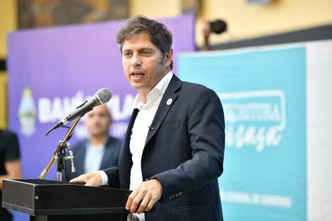 Axel Kicillof recorrió ayer las obras en Bahía Blanca. 