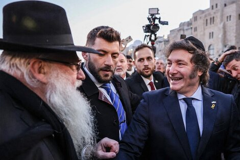 El Presidente Javier Milei durante su gira por Israel, a principios de enero.