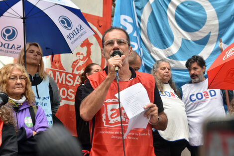 Juan Pablo Casiello, secretario general de Amsafe Rosario. (Fuente: Prensa Amsafe)