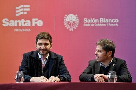 Maximiliano Pullaro y Axel Kicillof en Santa Fe.