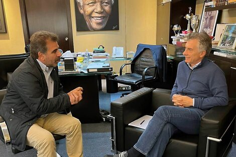 El presidente del PRO, Mauricio Macri, junto al titular del partido en la provincia de Buenos Aires, Cristian Ritondo.