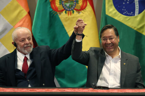 El presidente de Brasil, Luiz Inácio Lula da Silva, y su par de Bolivia, Luis Arce.