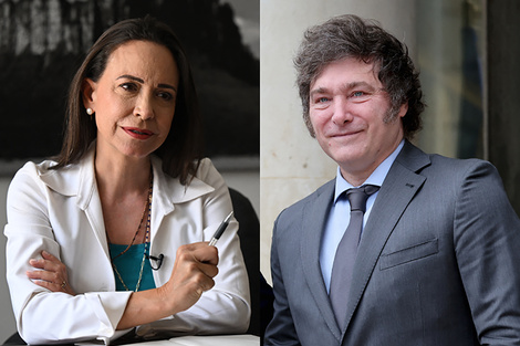 María Corina Machado y Javier Milei.