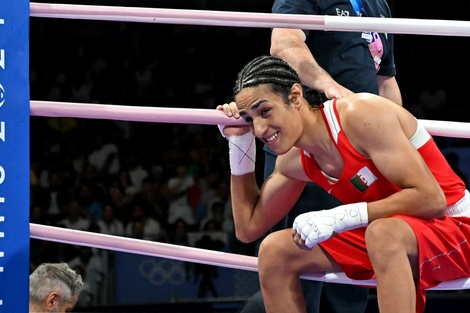 La boxeadora argelina Imane Khelif 