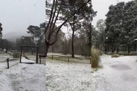 Nieve en Buenos Aires: Bahía Blanca y Sierra de la Ventana se tiñeron de blanco por las bajas temperaturas