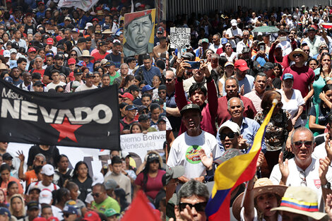 Manifestación de apoyo al gobierno venezolano en Caracas. (Fuente: EFE)