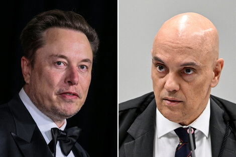 El magnate Elon Musk y el juez Alexandre de Moraes (Fuente: AFP)