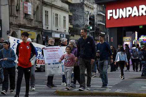 Pellegrini y Corrientes, punto de la manifestación.