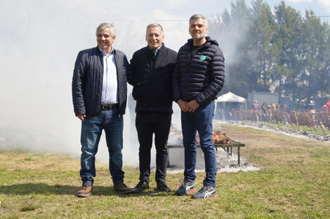 Fernando Gray, Guillermo Britos y Juan Zabaleta en la Fiesta del Asado Criollo de Moquehuá