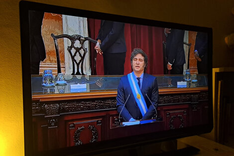 Javier Milei durante la transmisión en el prime time del domingo. 