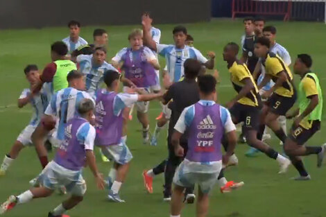 Así fue la batalla campal entre las selecciones sub 15 de Argentina y Ecuador 