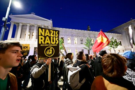 Manifestación antinazi en Austria.