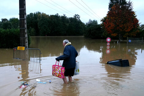 Inundaciones en Pommeuse, Seine-et-Marne department, en el este este de París.