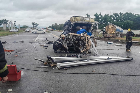 El accidente que la semana pasada se cobró la vida de cuatro policías en la RN7. 