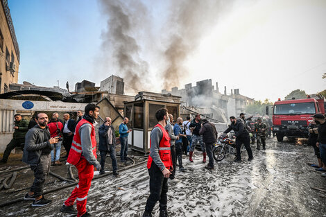 Bombardeo israelíen el barrio de Mazzeh en Damasco.