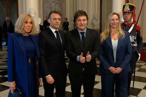 Javier Milei recibió a Emmanuel Macron en la Casa Rosada