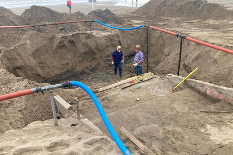 Las obras avanzan en las playas de Santa Teresita. 