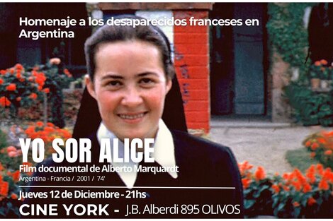 "Yo sorAlice", documental y homenaje a los desaparecidos franceses 