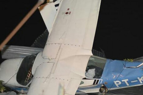 Así quedó la avioneta en el accidente de 2019. 