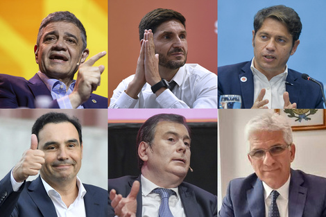 Macri, Pullaro, Kicillof, Valdés, Zamora y Poggi.