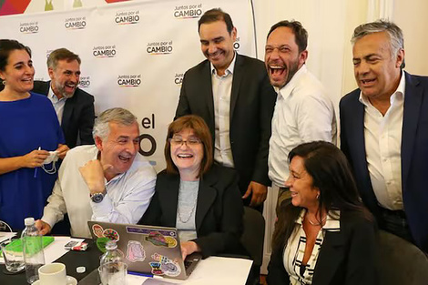 Bullrich, a las carcajadas con Morales, Ferraro y Rodríguez Machado.