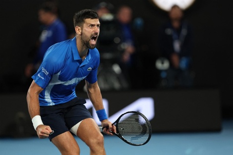 Novak grita con todo uno de los varios puntazos que tuvo el partido.