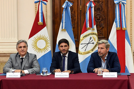 Los gobernadores Llaryora, Pullaro y Frigerio de la Región Centro.