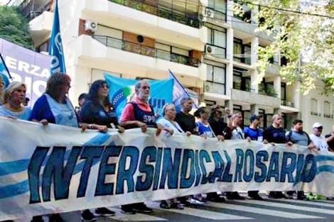 Lops gremios de Rosario respondieron las agresiones.