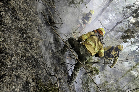 Lucha cuerpo a cuerpo contra el fuego.