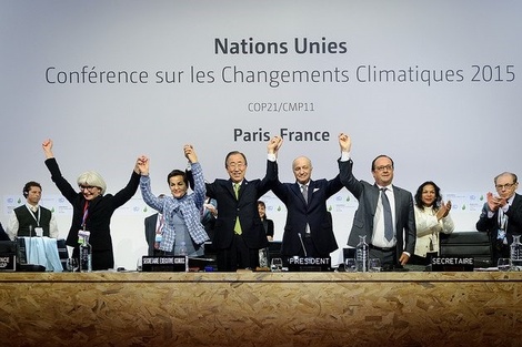 El acuerdo fue adoptado por 196 Partes en la COP21 en París, el 12 de diciembre de 2015