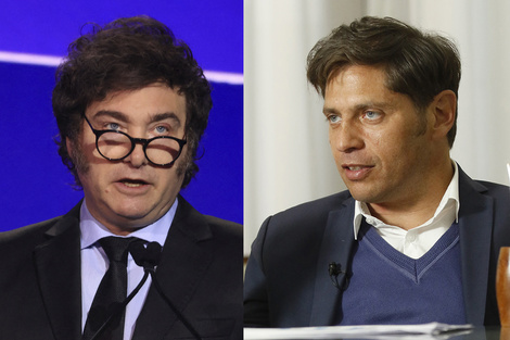 Axel Kicillof y Javier Milei, una vez más se paran en veredas opuestas. (Fuente: Archivo)