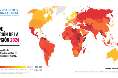 Publican un índice de corrupción y Argentina quedó en el puesto 99 de 180