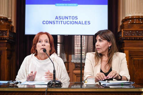 A la izquierda, Alejandra Vigo, flamante presidenta de la comisión en reemplazo de Kueider.