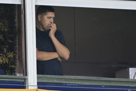 Román, durante un partido en La Bombonera