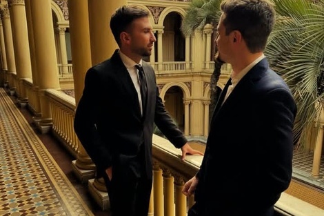 Mauricio Novelli y Manuel Torres Godoy, los creadores del Foro, en su visita a Casa Rosada.