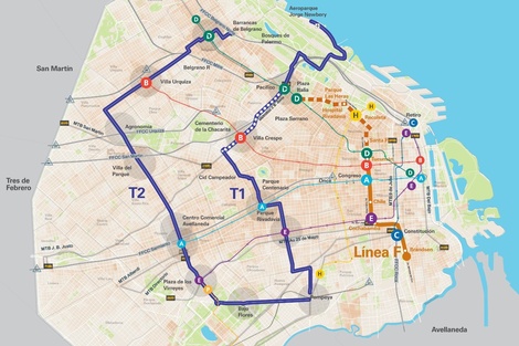 Llega la línea F al subte y dos líneas de TramBUS eléctrico: qué recorridos realizarán. (Imagen: GCBA)