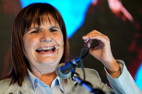 Patricia Bullrich tratando de explicar a Milei. 