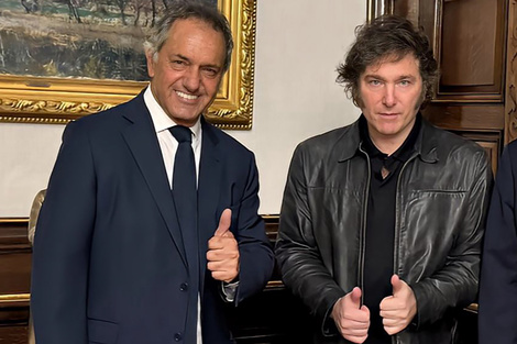 Daniel Scioli, Secretario de Turismo, Ambiente y Deportes, y Javier Milei