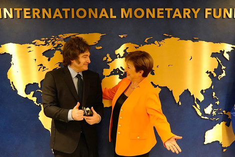 Javier Milei junto a Kristalina Georgieva, titular del FMI.