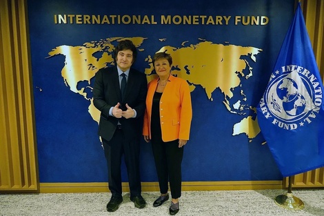 Milei y la directora del FMI, Kristalina Georgieva.