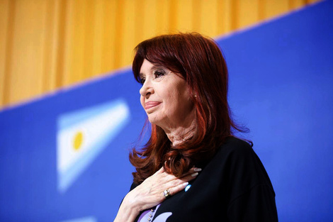 La expresidenta durante el acto en la Facultad de Ciencias Sociales de la UBA. 