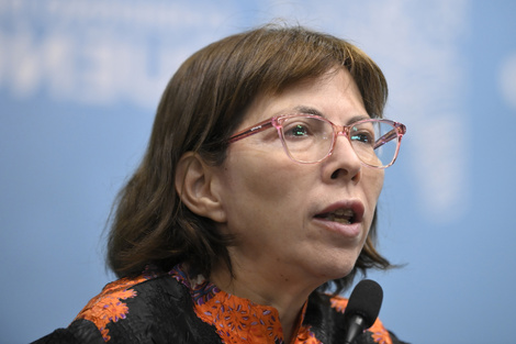 Silvina Batakis durante la conferencia del lunes. 